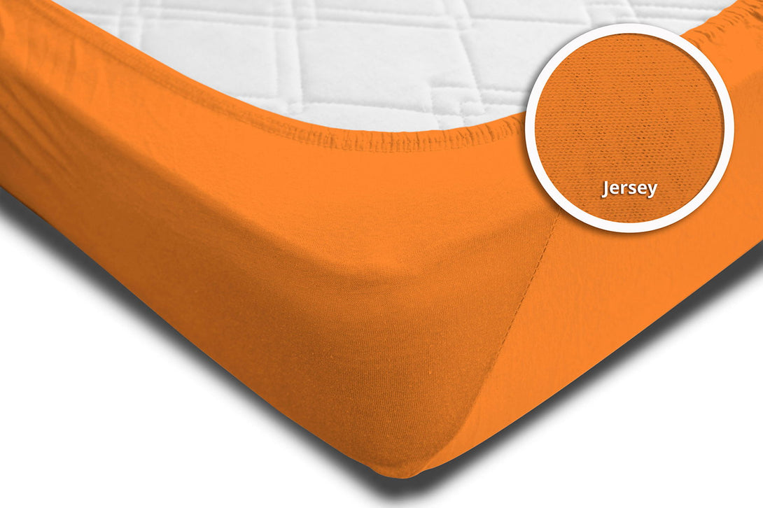 One Home Spannbettlaken Spannbetttuch orange terracotta 90x200 cm - 100x200 cm Baumwolle