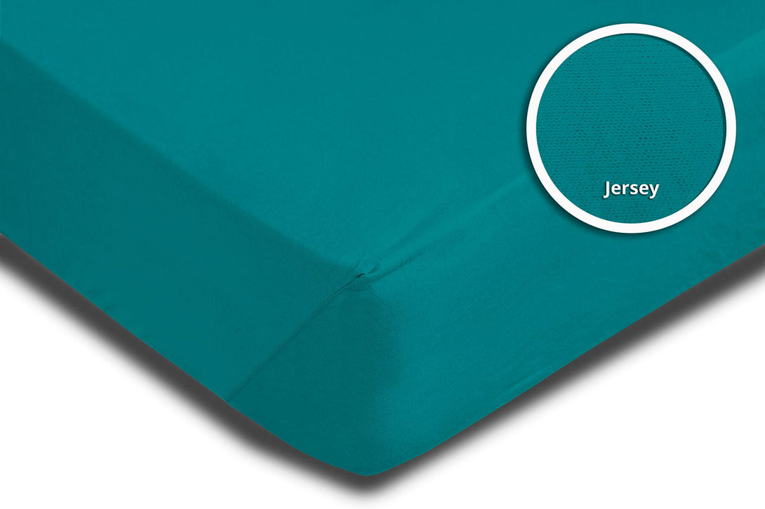 One Home Spannbettlaken Spannbetttuch petrol 180x200 cm - 200x200 cm Jersey Baumwolle