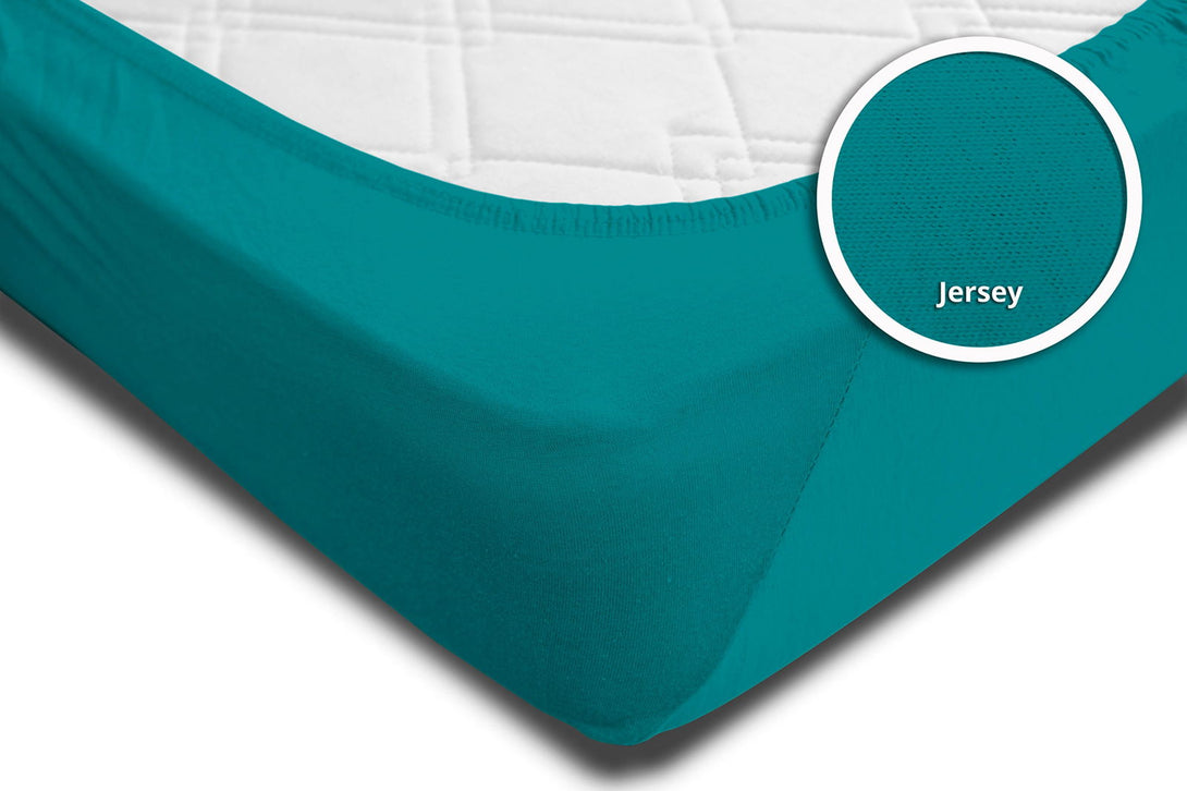 One Home Spannbettlaken Spannbetttuch petrol 180x200 cm - 200x200 cm Jersey Baumwolle