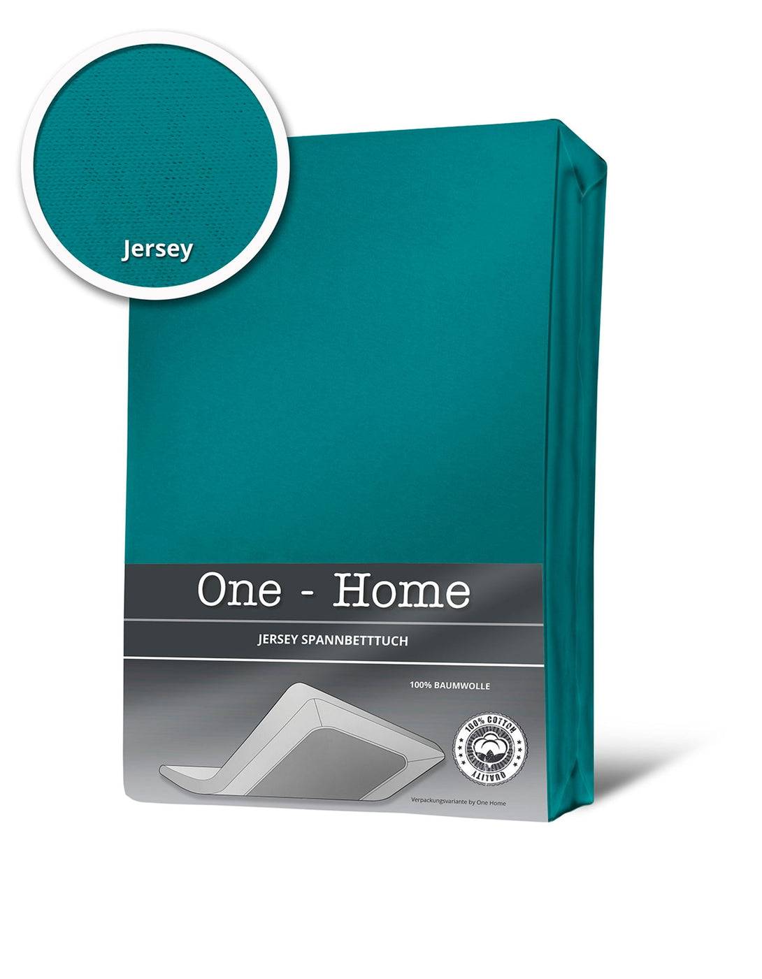 One Home Spannbettlaken Spannbetttuch petrol 90x200 cm - 100x200 cm Jersey Baumwolle