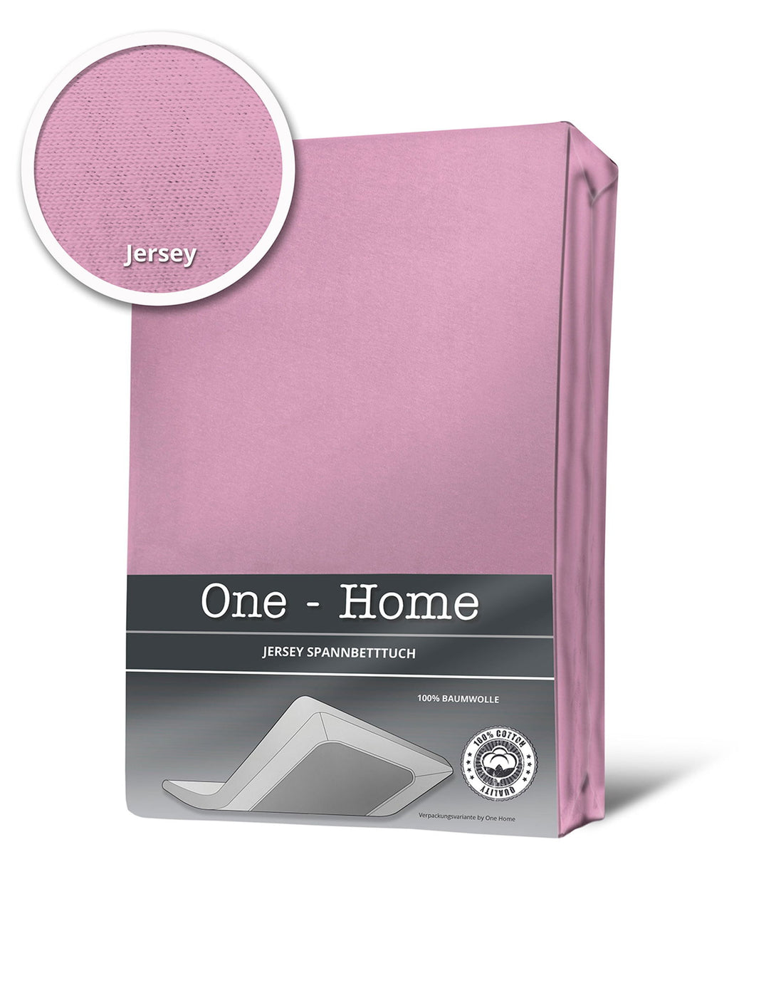 One Home Spannbettlaken Spannbetttuch rosa 180x200 cm - 200x200 cm Jersey Baumwolle