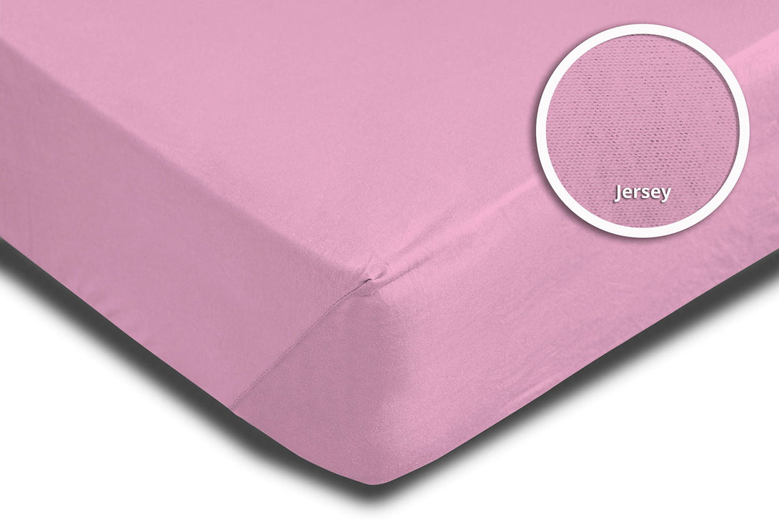 One Home Spannbettlaken Spannbetttuch rosa 90x200 cm - 100x200 cm Jersey Baumwolle