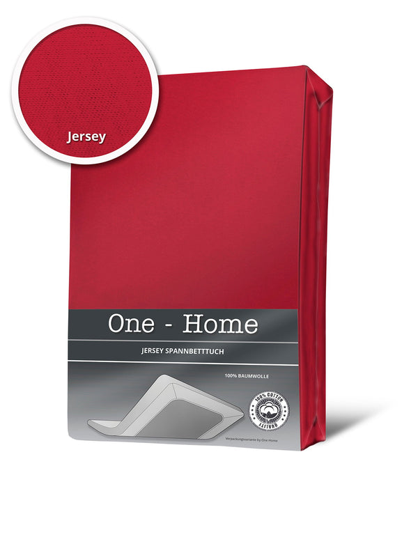 One Home Spannbettlaken Spannbetttuch rot 90x200 cm - 100x200 cm Jersey Baumwolle
