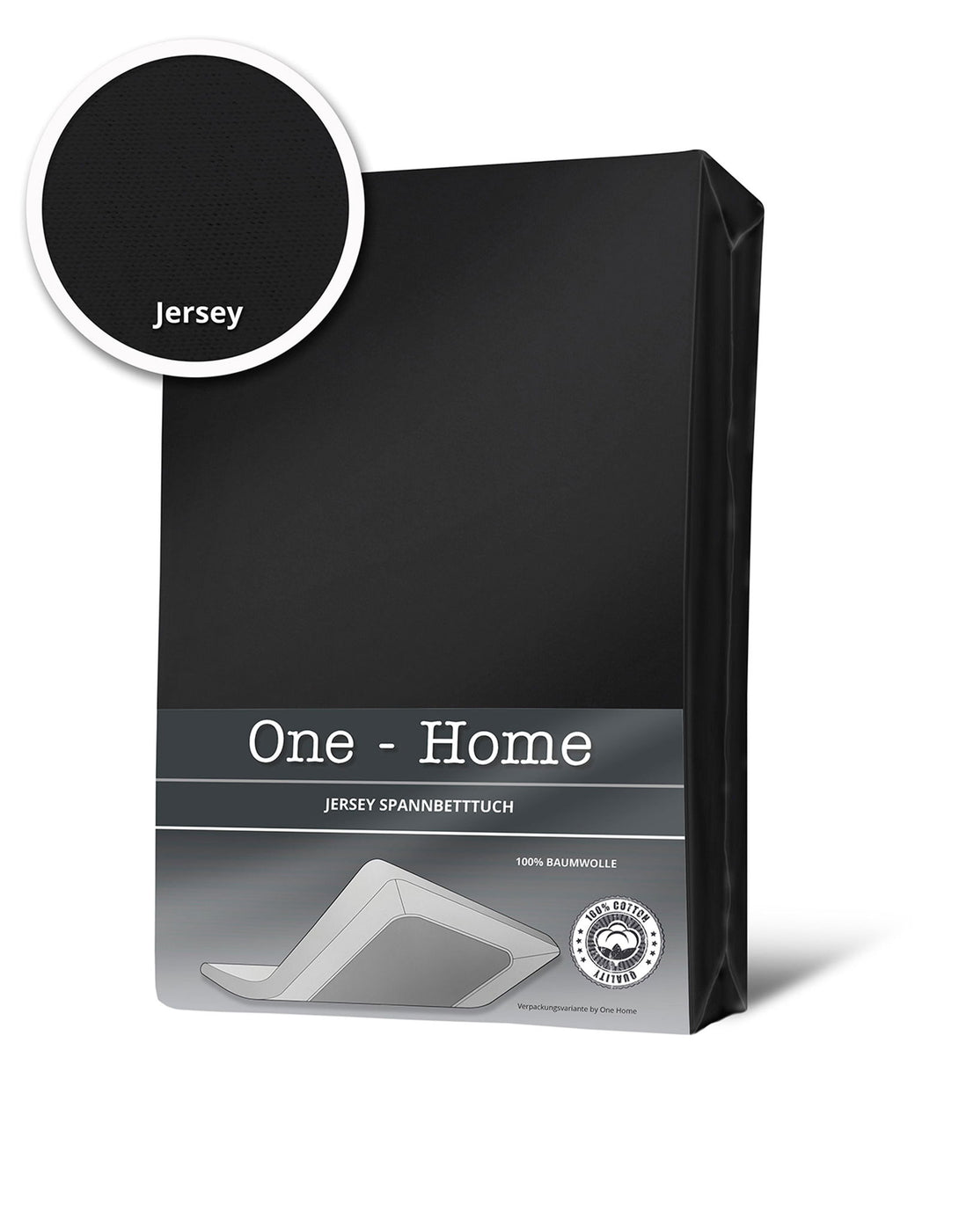 One Home Spannbettlaken Spannbetttuch schwarz 90x200 cm - 100x200 cm Jersey Baumwolle