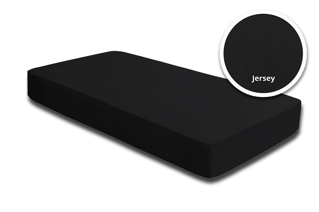 One Home Spannbettlaken Spannbetttuch schwarz 90x200 cm - 100x200 cm Jersey Baumwolle