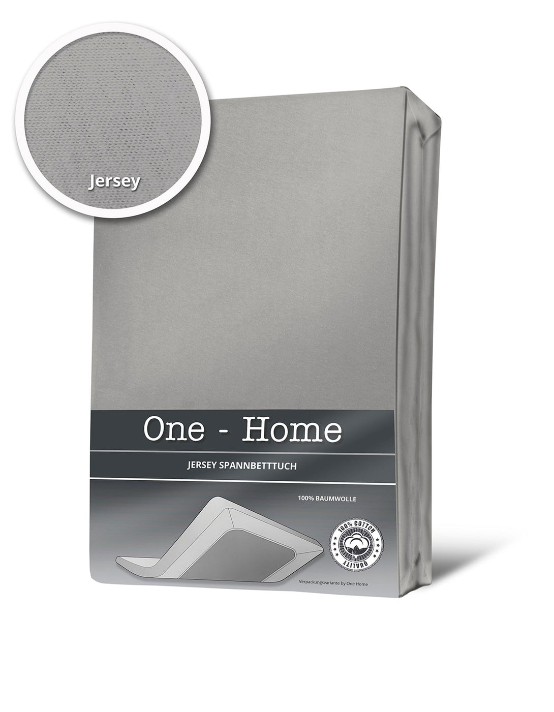 One Home Spannbettlaken Spannbetttuch silber 90x200 cm - 100x200 cm Jersey Baumwolle