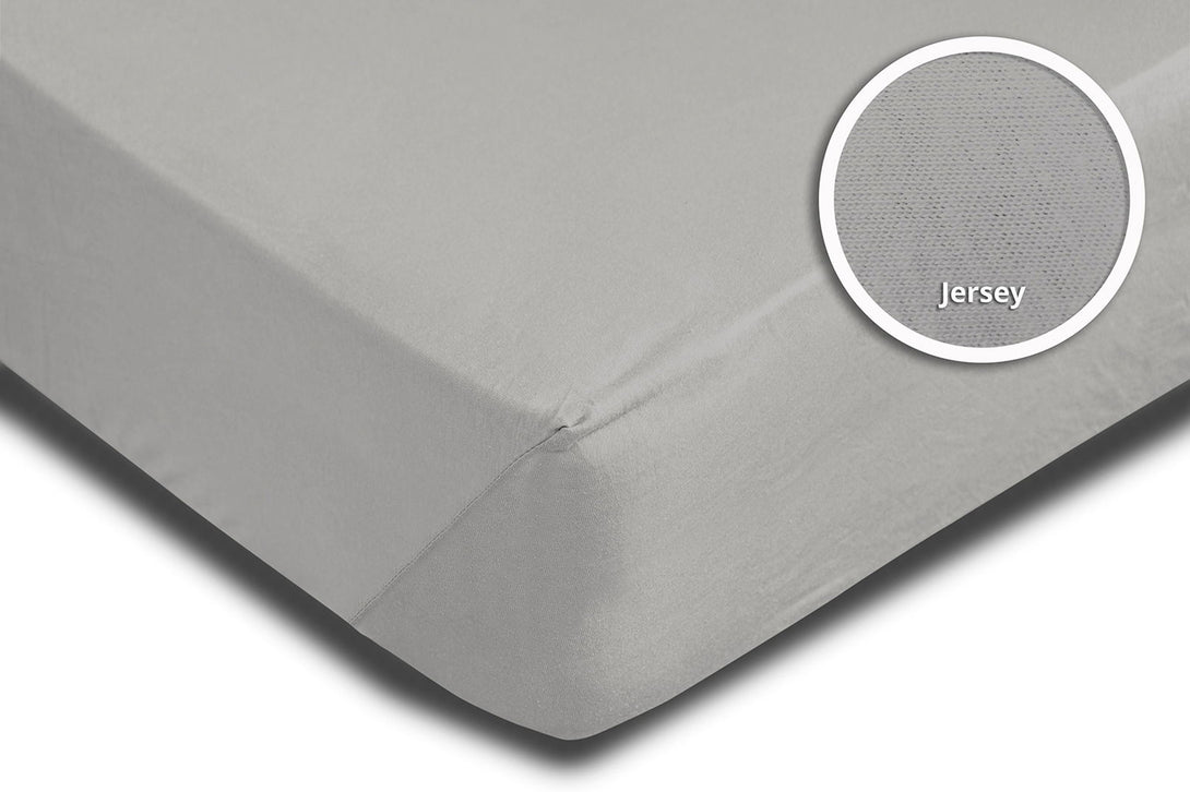 One Home Spannbettlaken Spannbetttuch silber 90x200 cm - 100x200 cm Jersey Baumwolle
