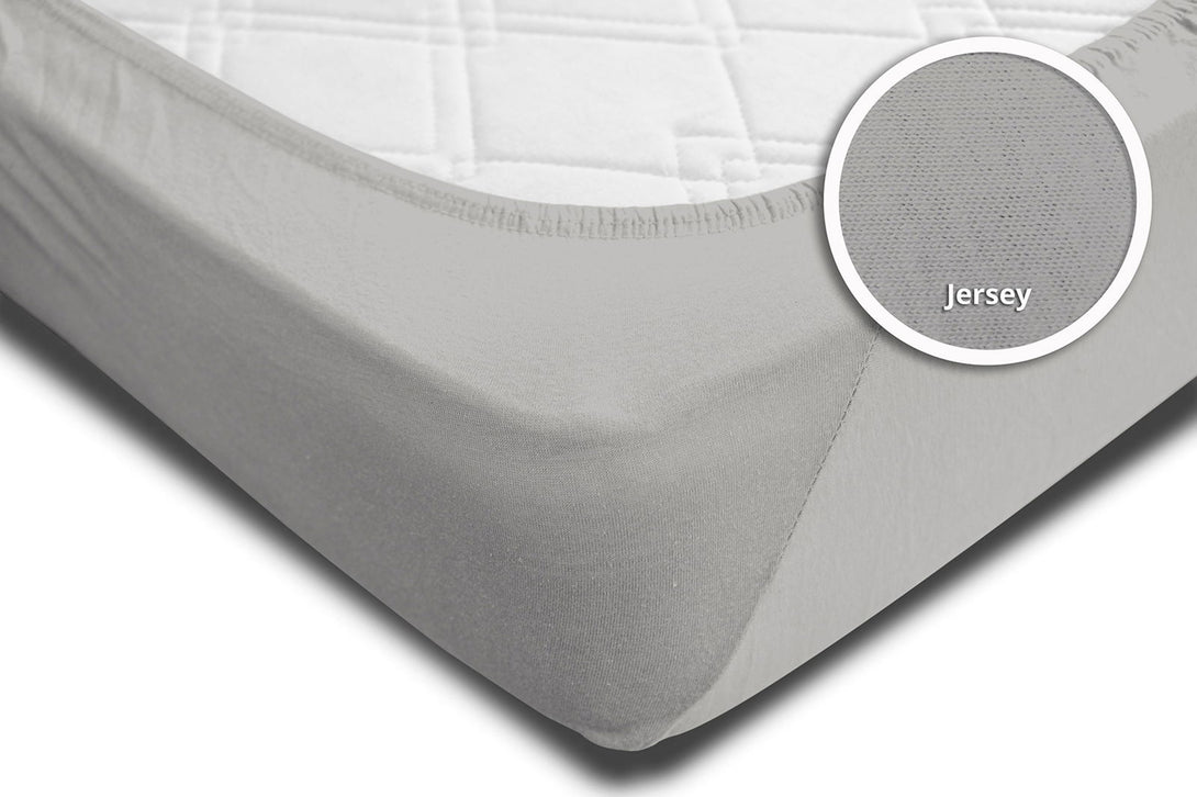One Home Spannbettlaken Spannbetttuch silber 90x200 cm - 100x200 cm Jersey Baumwolle