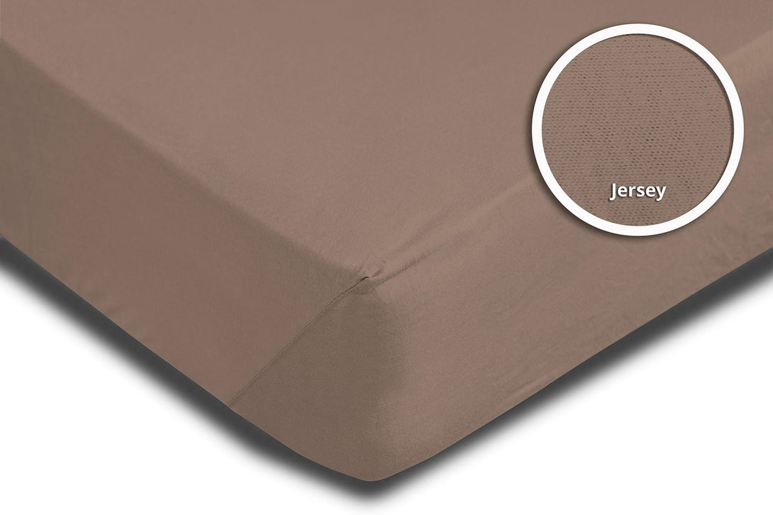 One Home Spannbettlaken Spannbetttuch taupe nougat braun 140x200 cm - 160x200 cm Jersey