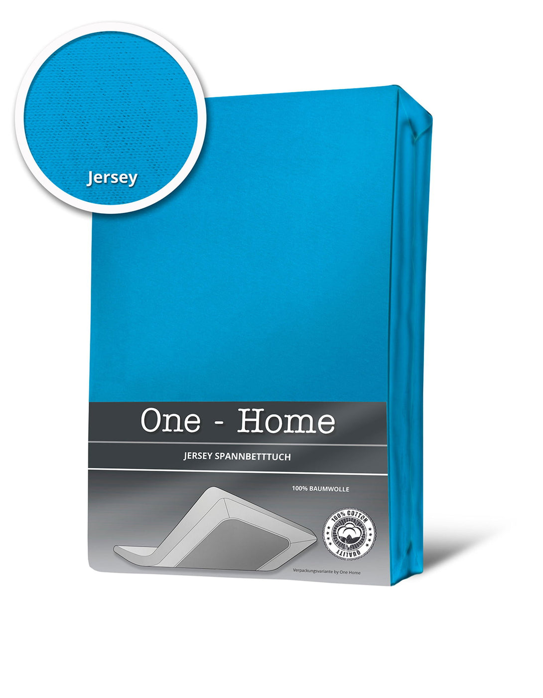 One Home Spannbettlaken Spannbetttuch türkis 180x200 cm - 200x200 cm Jersey Baumwolle