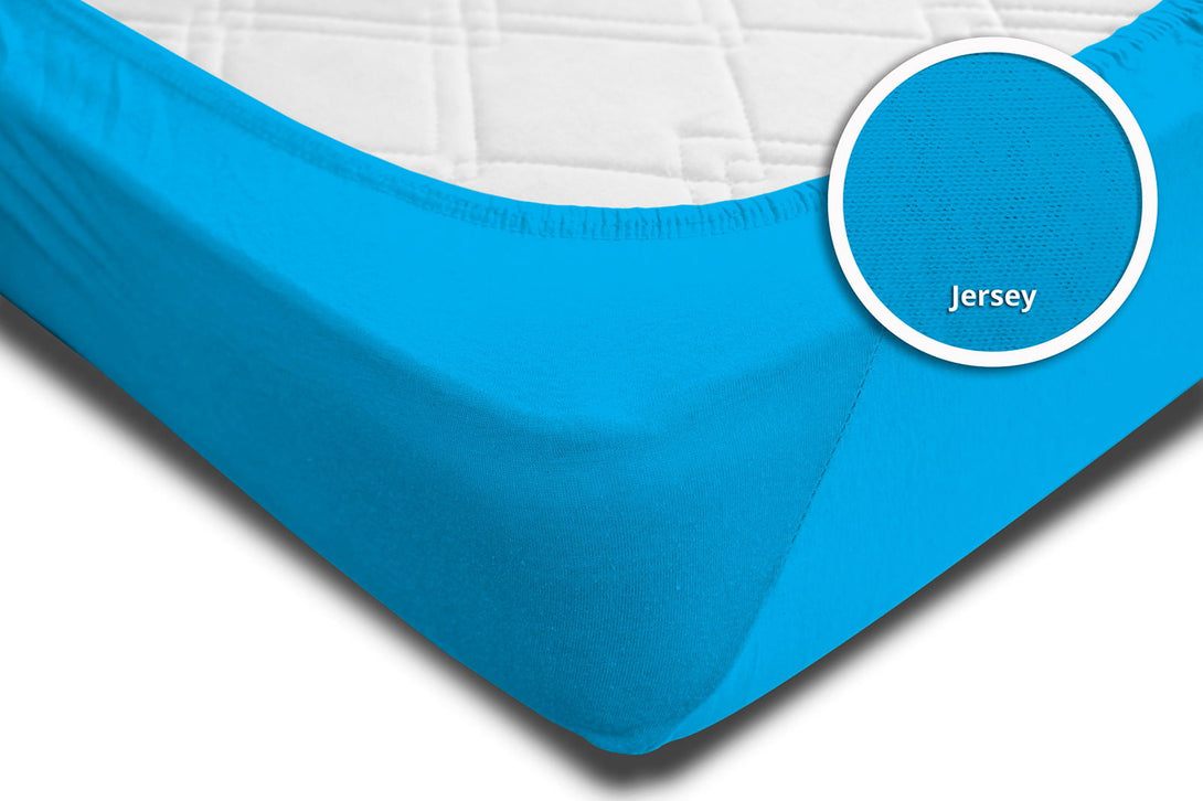 One Home Spannbettlaken Spannbetttuch türkis 180x200 cm - 200x200 cm Jersey Baumwolle