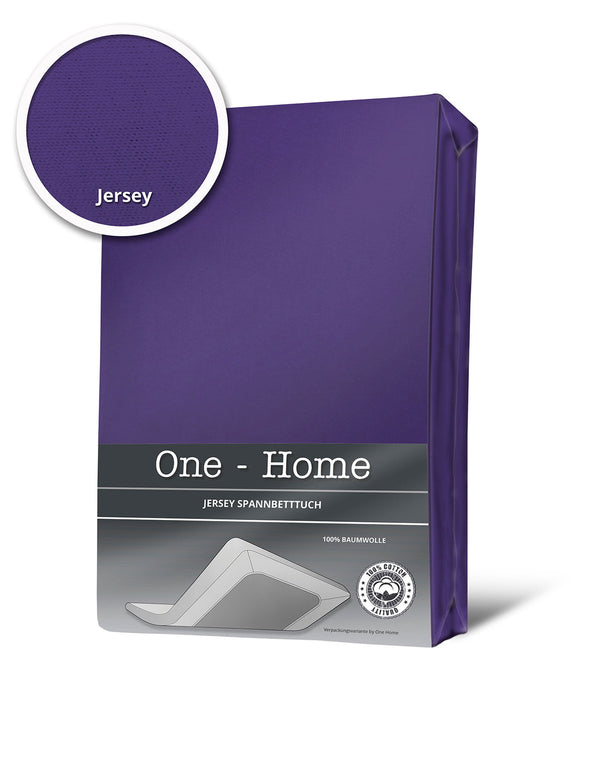 One Home Spannbettlaken Spannbetttuch violett lila 140x200 cm - 160x200 cm Jersey