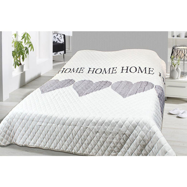 One Home Tagesdecke Bettüberwurf Home Good Night grau weiß gesteppt Wohndecke Steppdecke Home grau