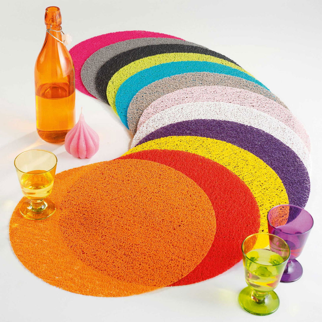 One Home Tischsets Platzdeckchen Ø 38 cm rund Untersetzer Platzset