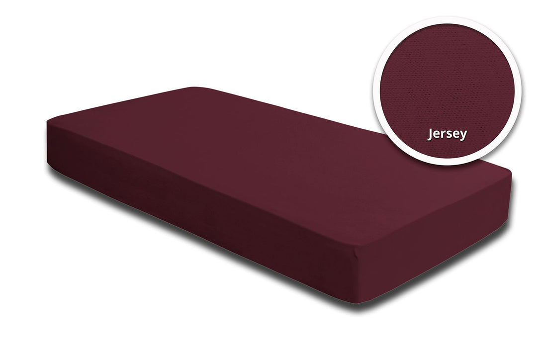 One Home Topper Spannbettlaken Bettlaken bordeaux wein rot 180x200 cm - 200x200 cm Jersey