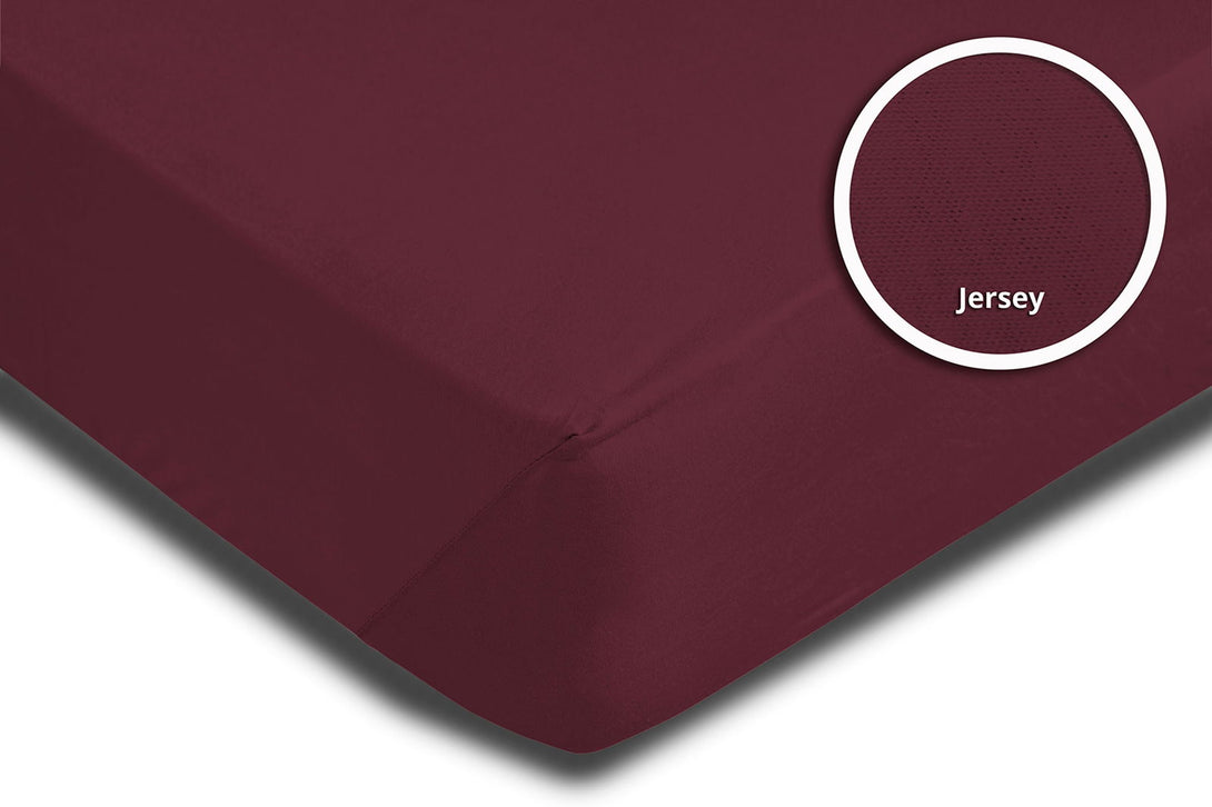 One Home Topper Spannbettlaken Bettlaken bordeaux wein rot 180x200 cm - 200x200 cm Jersey