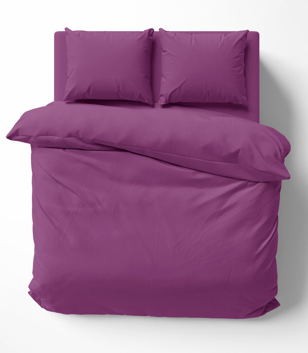 Uni bed linen 200x200 cm purple violet double bed plain renforce cotton