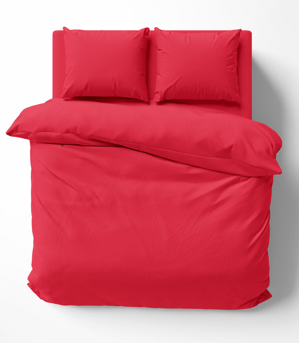 Uni bed linen 200x200 cm red double bed duvet cover plain renforce cotton