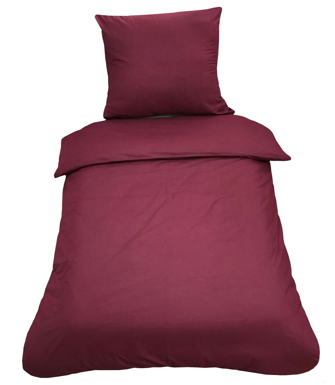 One Home Uni Bettwäsche 135x200 cm Renforce Baumwolle Bettbezüge Set Bordeaux