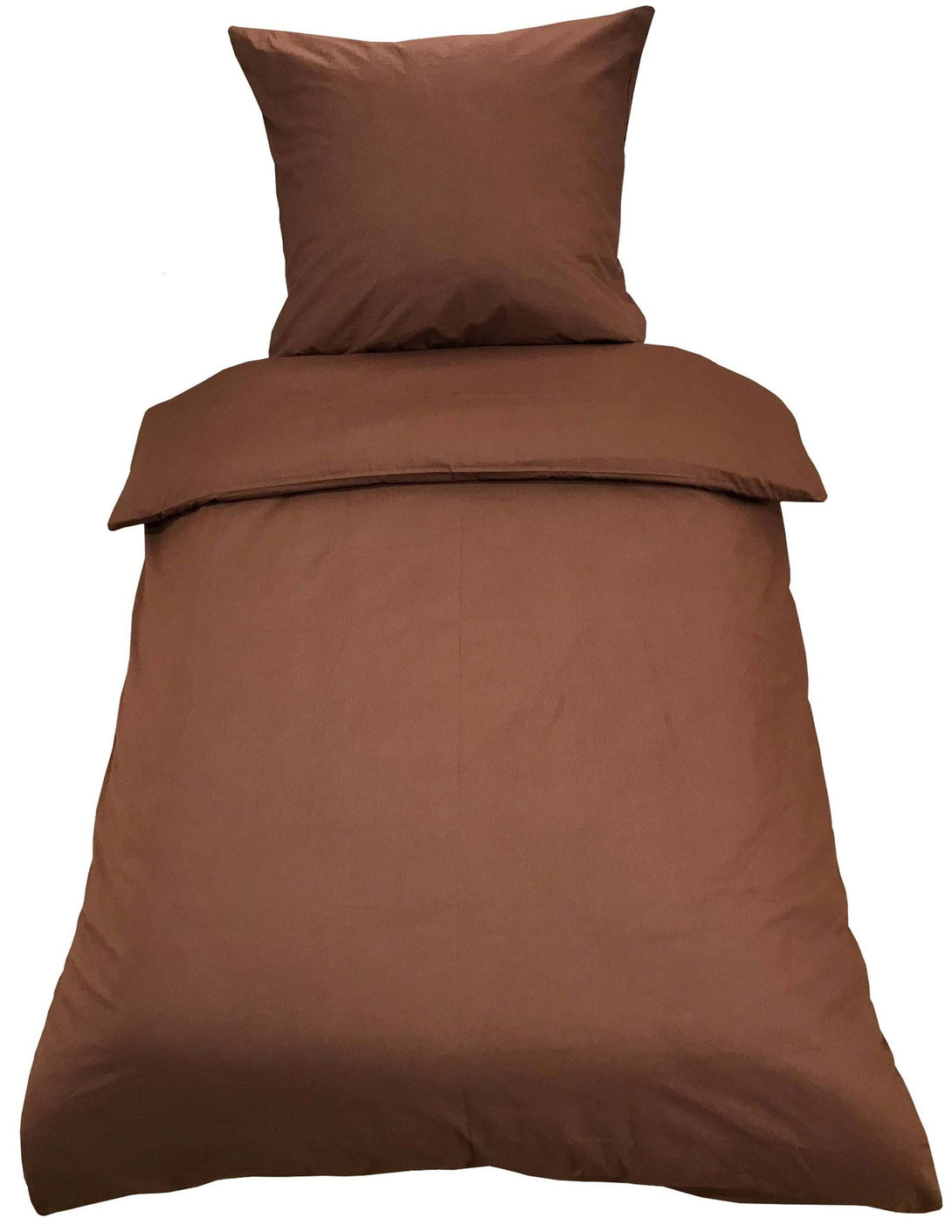 One Home Uni Bettwäsche 135x200 cm Renforce Baumwolle Bettbezüge Set Braun