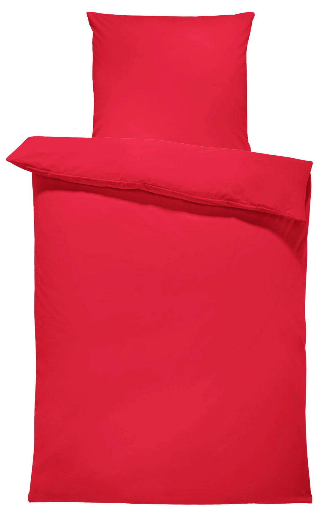 One Home Uni Bettwäsche 155x200 cm rot Einfarbig Renforce Baumwolle Komfortgröße