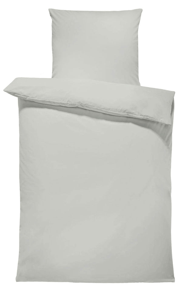 One Home Uni Bettwäsche 155x220 cm grau silber Einfarbig Renforce Baumwolle Übergröße