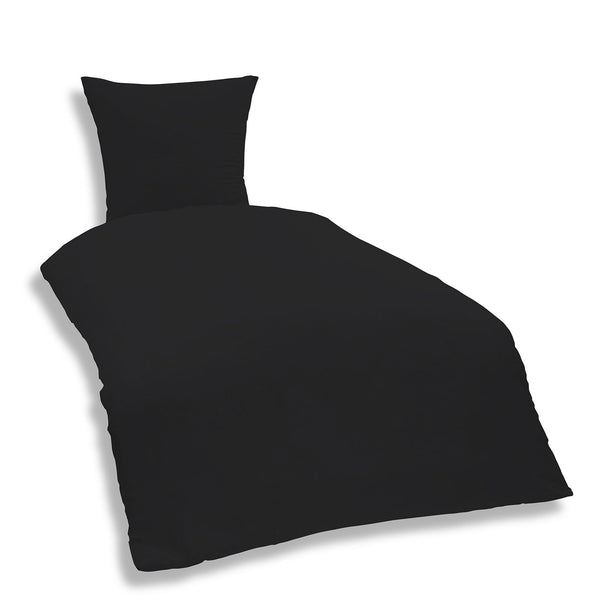 One Home Uni Bettwäsche 155x220 cm schwarz Einfarbig Mikrofaser Garnitur