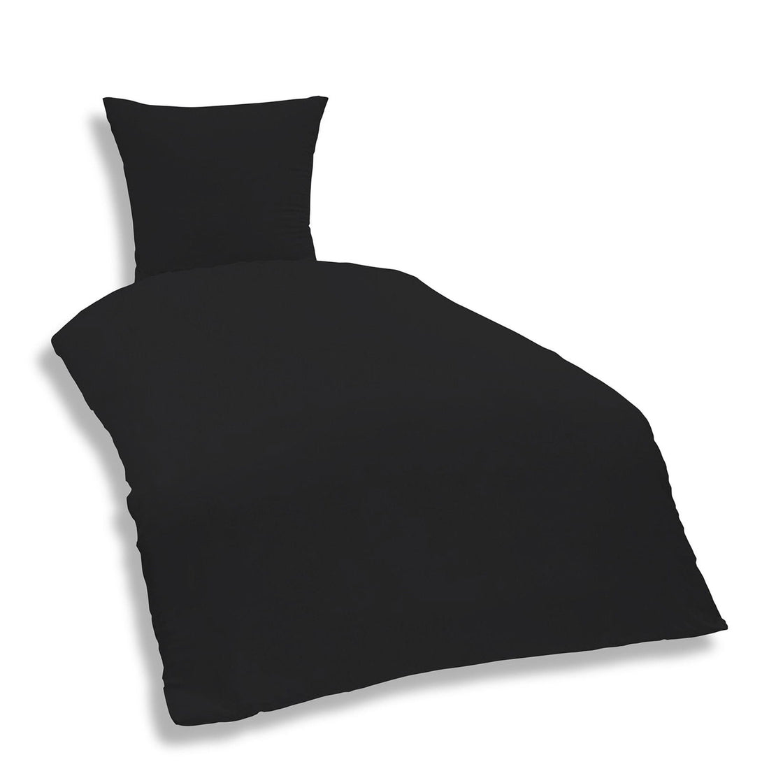 One Home Uni Bettwäsche 155x220 cm schwarz Einfarbig Mikrofaser Garnitur