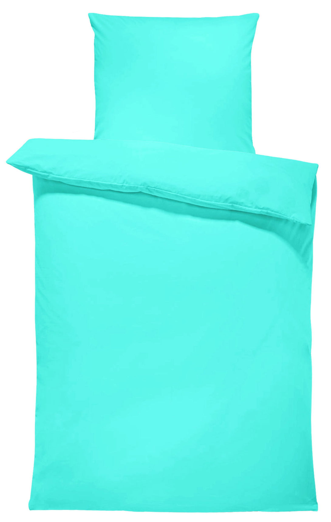 One Home Uni Bettwäsche 155x220 cm türkis hellblau Einfarbig Renforce Baumwolle Übergröße