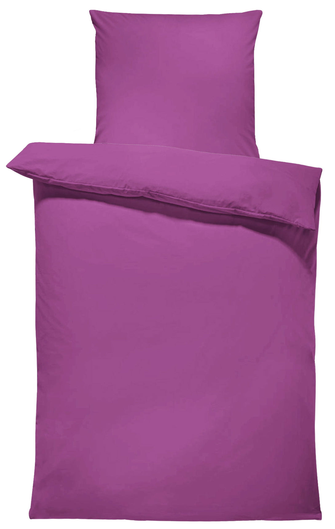 One Home Uni Bettwäsche 155x220 cm violett lila Einfarbig Renforce Baumwolle Übergröße