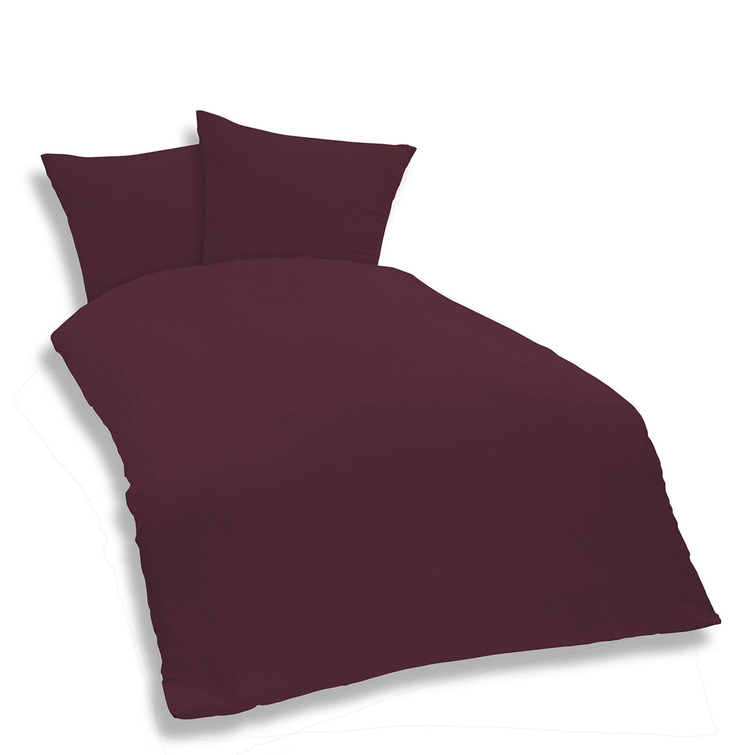 One Home Uni Bettwäsche 200x200 cm bordeaux Einfarbig Mikrofaser Garnitur