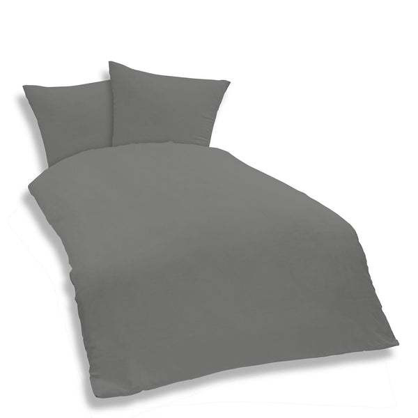 One Home Uni Bettwäsche 200x200 cm grau Einfarbig Mikrofaser Garnitur
