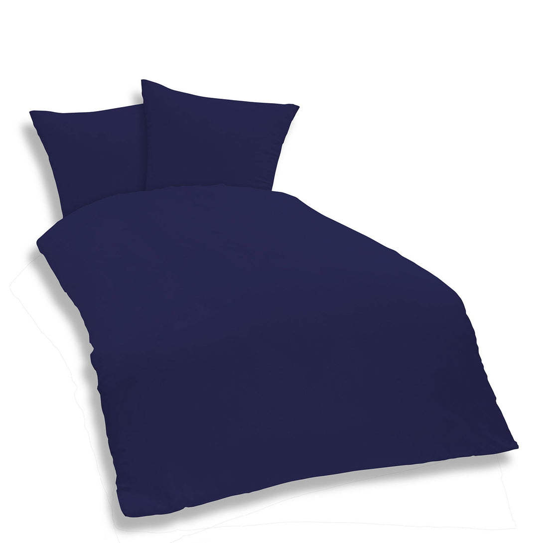 One Home Uni Bettwäsche 200x200 cm navy blau Einfarbig Mikrofaser Garnitur
