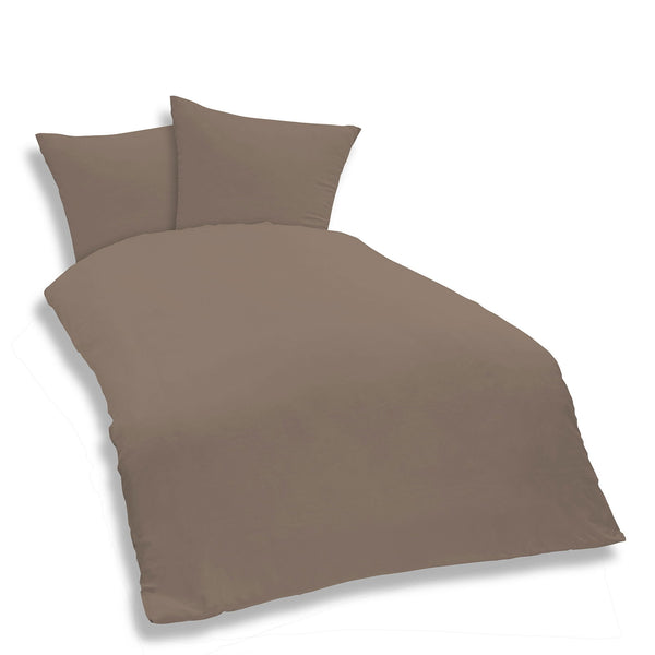 One Home Uni Bettwäsche 200x200 cm taupe Einfarbig Mikrofaser Garnitur