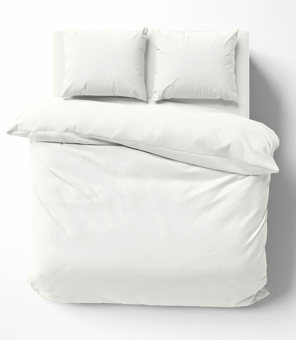 One Home Uni Bettwäsche 200x220 cm weiß Bettbezug Doppelbett Einfarbig Renforce Baumwolle