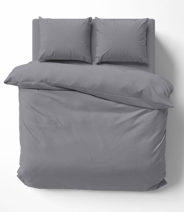 One Home Uni Bettwäsche 240x220 cm anthrazit Doppelbett Einfarbig Renforce Baumwolle