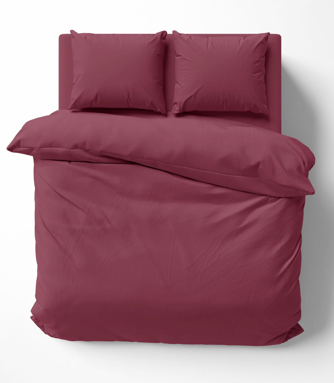 One Home Uni Bettwäsche 240x220 cm bordeaux Doppelbett Einfarbig Renforce Baumwolle