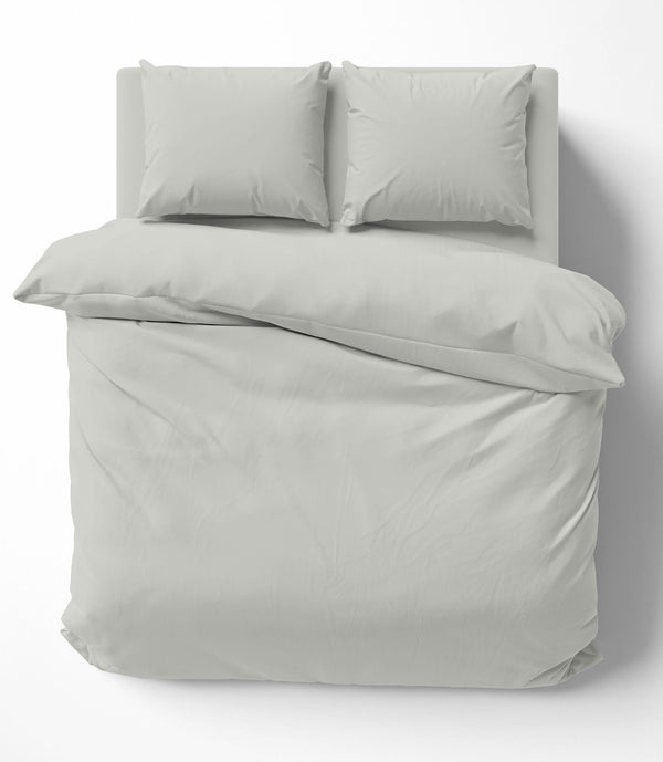 One Home Uni Bettwäsche 240x220 cm grau Bettbezug Doppelbett Einfarbig Renforce Baumwolle