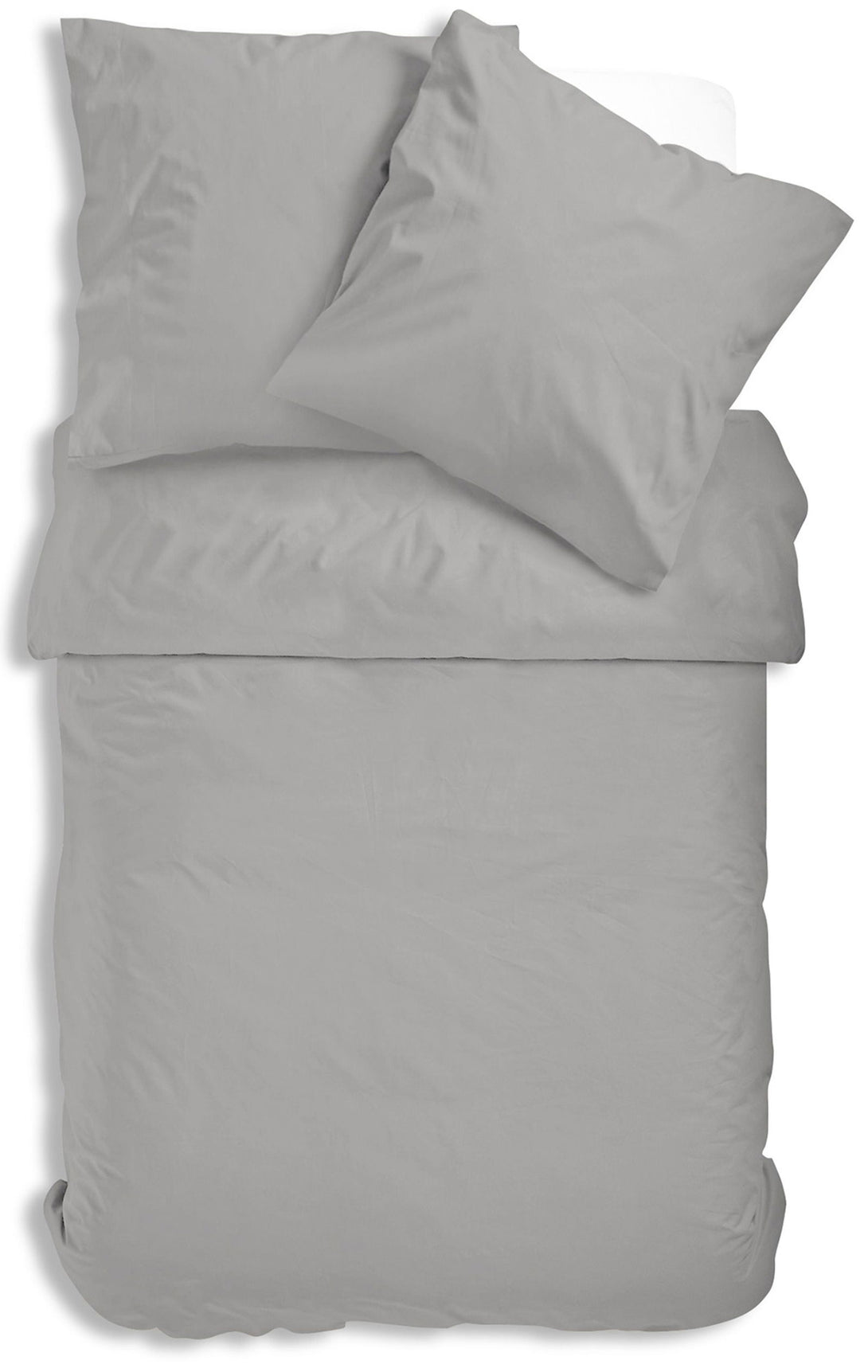 One Home Uni Renforce Bettwäsche 135x200 cm oder 155x220 cm Baumwolle mit Reißverschluss silber