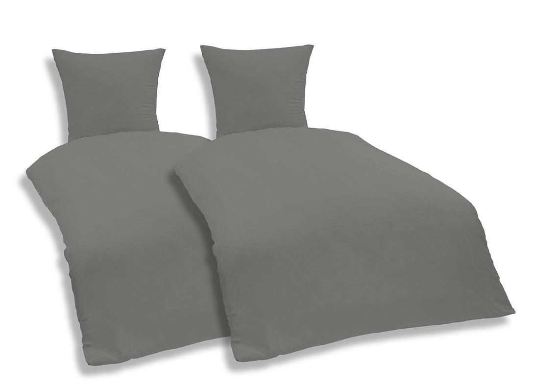 One Home Uni Renforce Bettwäsche 135x200 cm oder 155x220 cm Baumwolle mit Reißverschluss