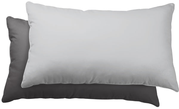 One Home 2er Pack Kissenbezug Kissenhülle 40x80 cm Uni Wende Weiche Microfaser Grau