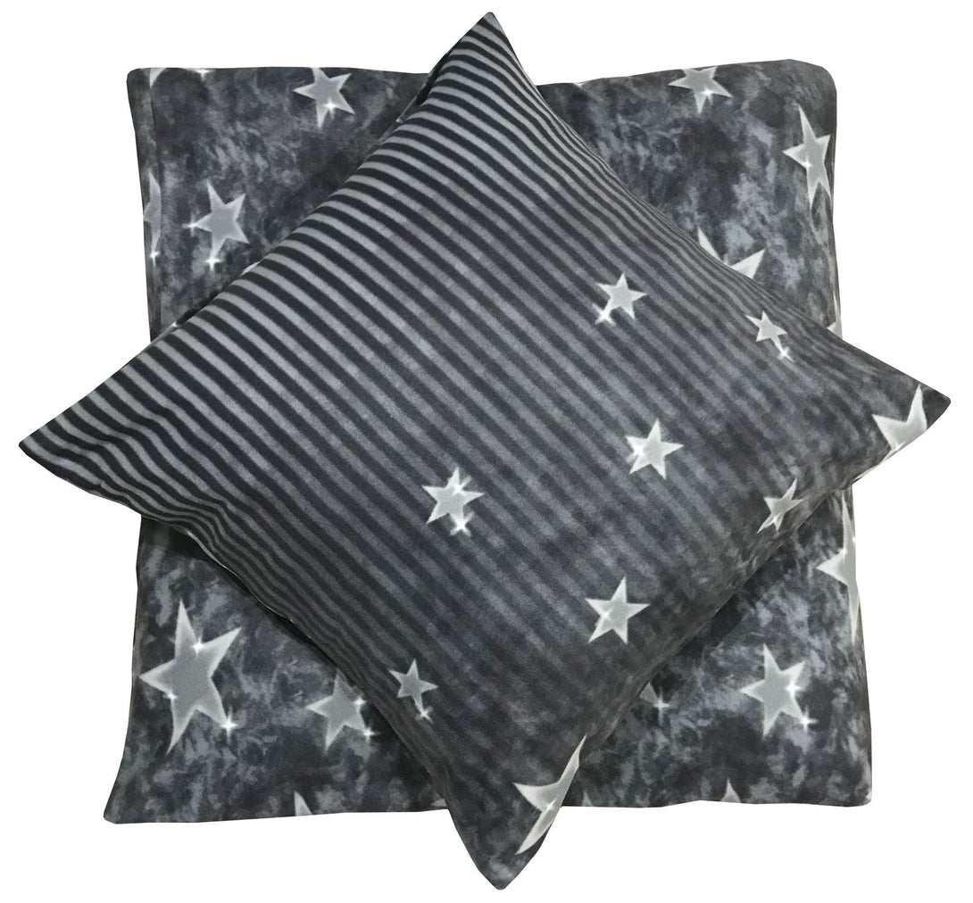One Home Winter Bettwäsche 135x200 cm Sterne Stars grau silber Flausch Warme Fleece