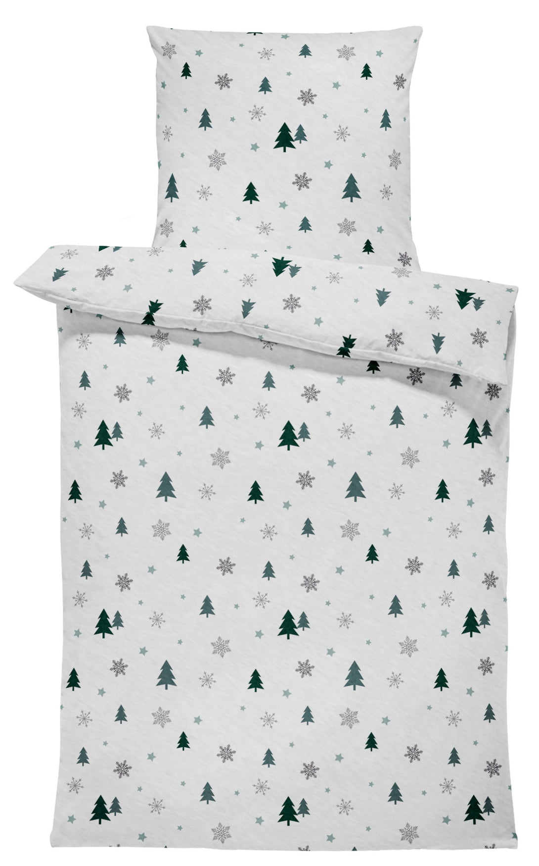 One Home Winter Bettwäsche 135x200 cm Tannenbaum Schnee Weihnachten Flausch Warme Fleece