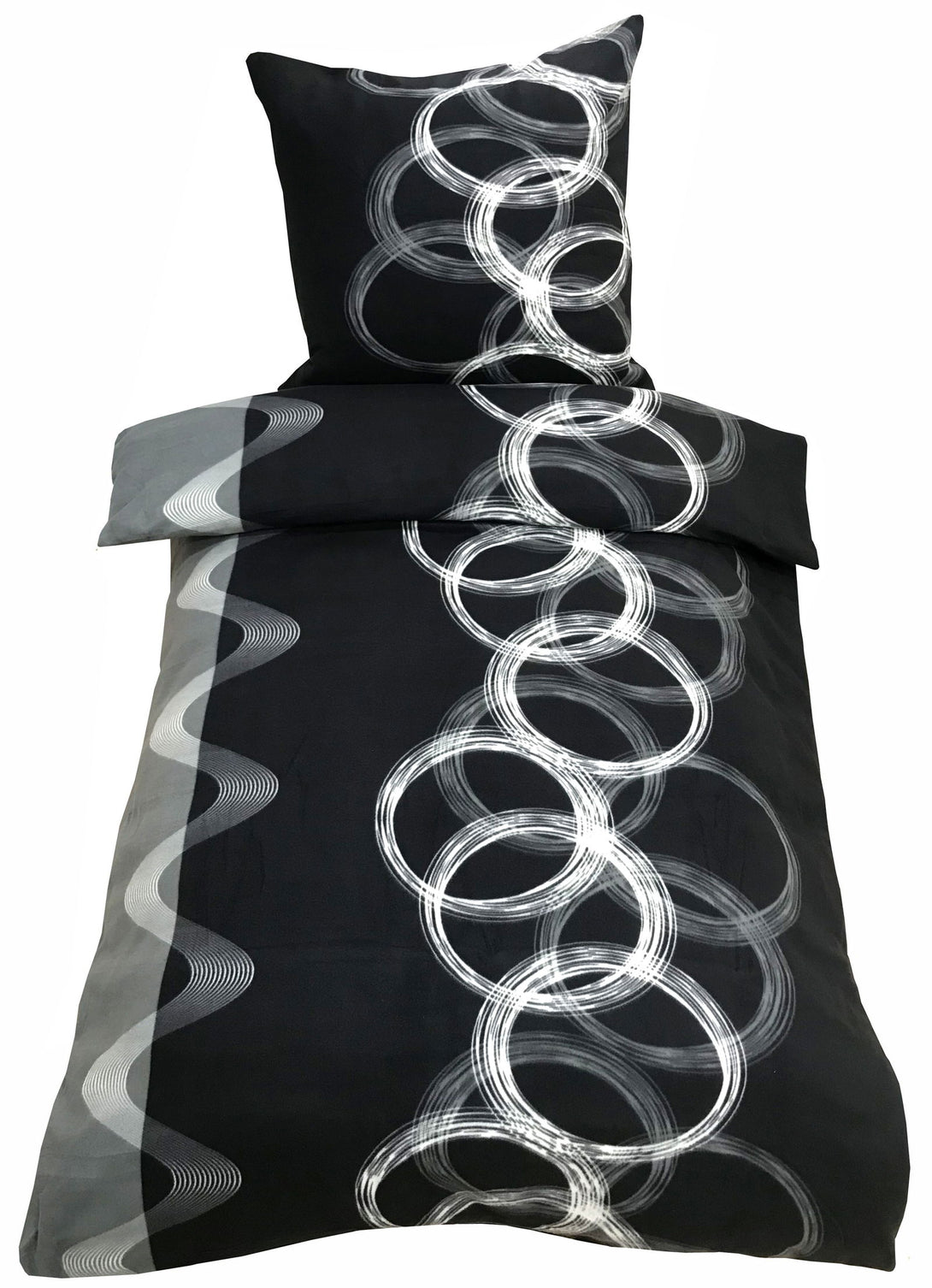 One Home Winter Bettwäsche 135x200 cm grau schwarz silber Flausch Warme Thermofleece Default