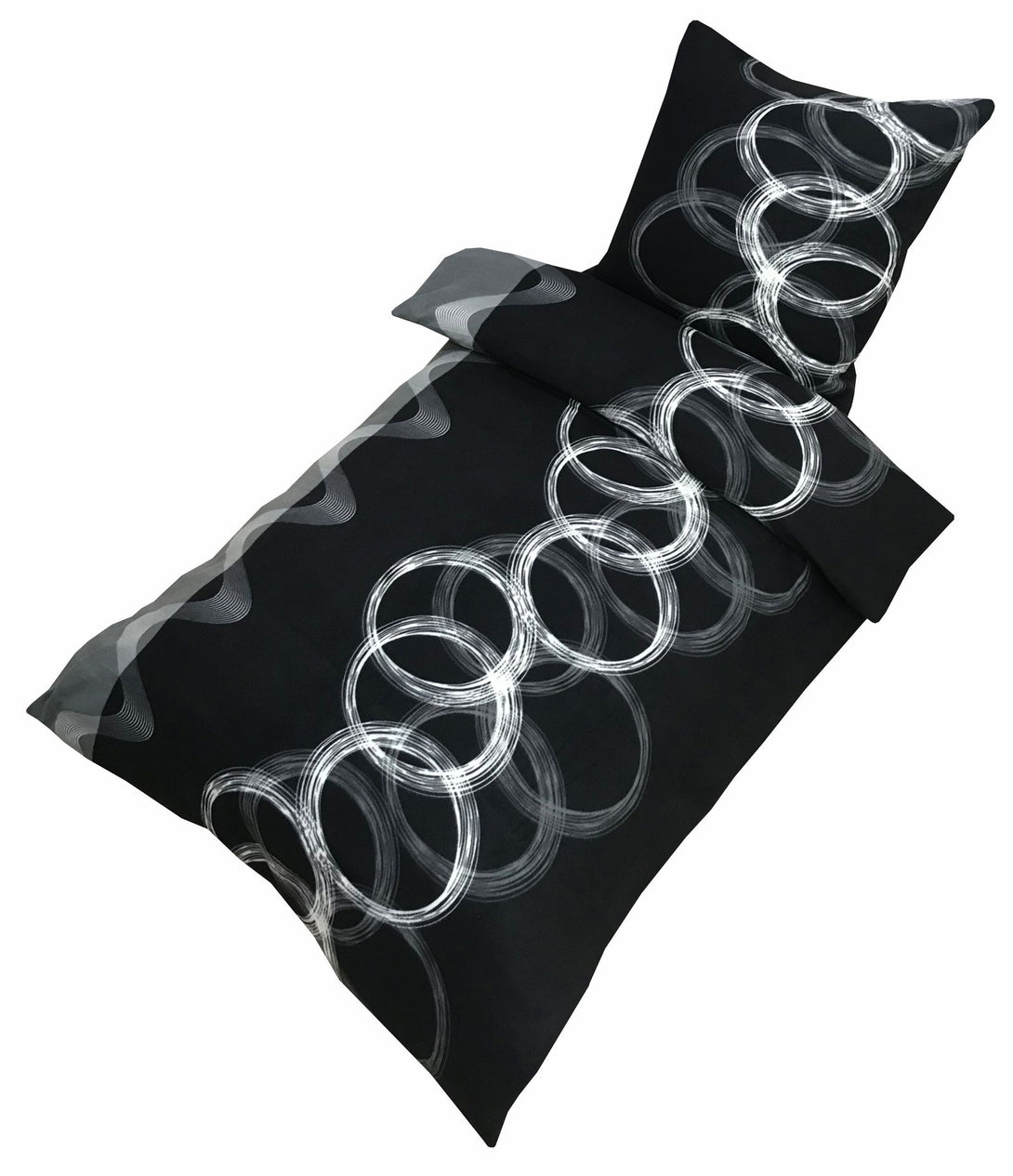 One Home Winter Bettwäsche 135x200 cm grau schwarz silber Flausch Warme Thermofleece