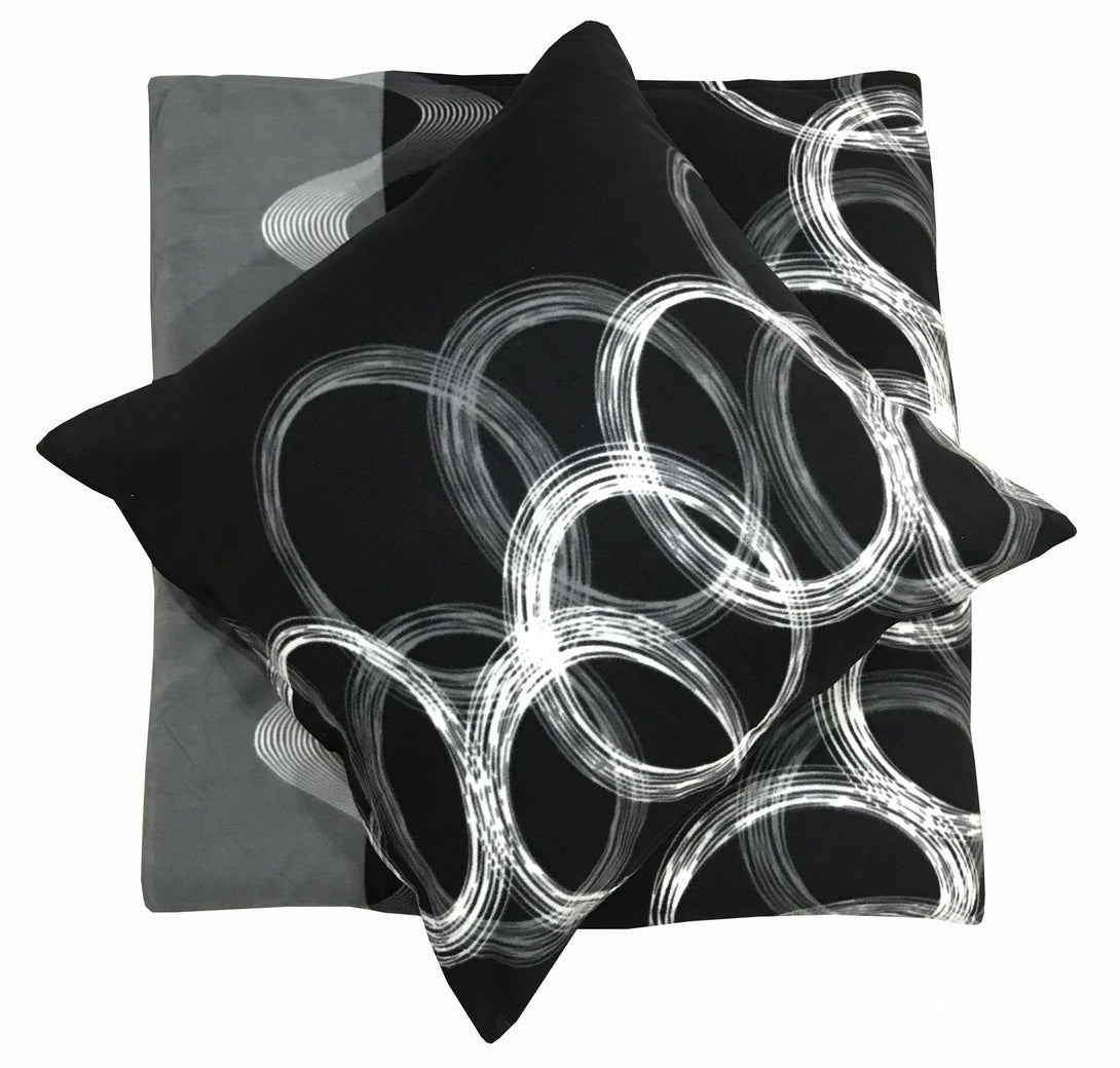 One Home Winter Bettwäsche 135x200 cm grau schwarz silber Flausch Warme Thermofleece