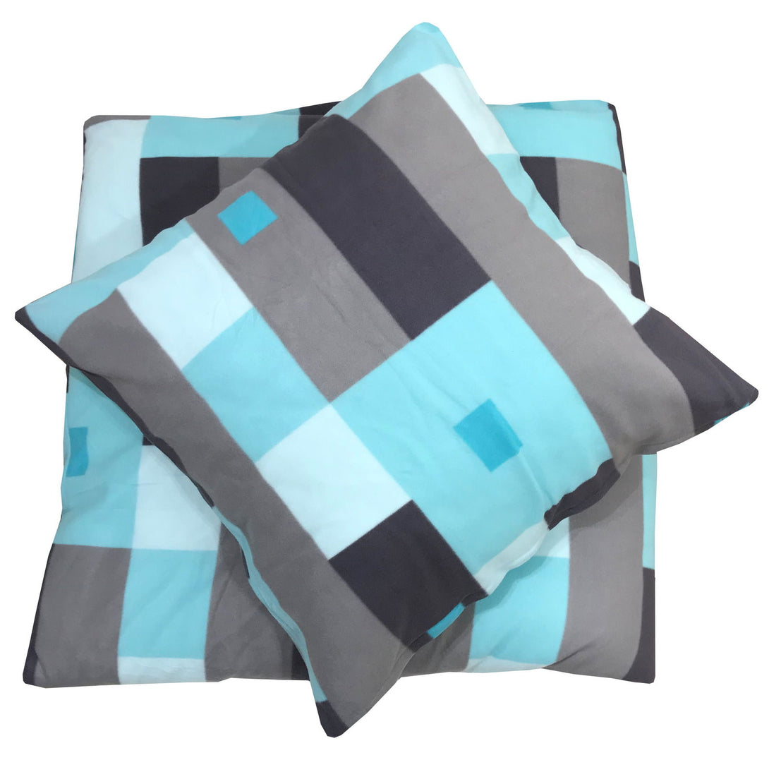 One Home Winter Bettwäsche 135x200 cm türkis anthrazit grau Flausch Warme Thermofleece