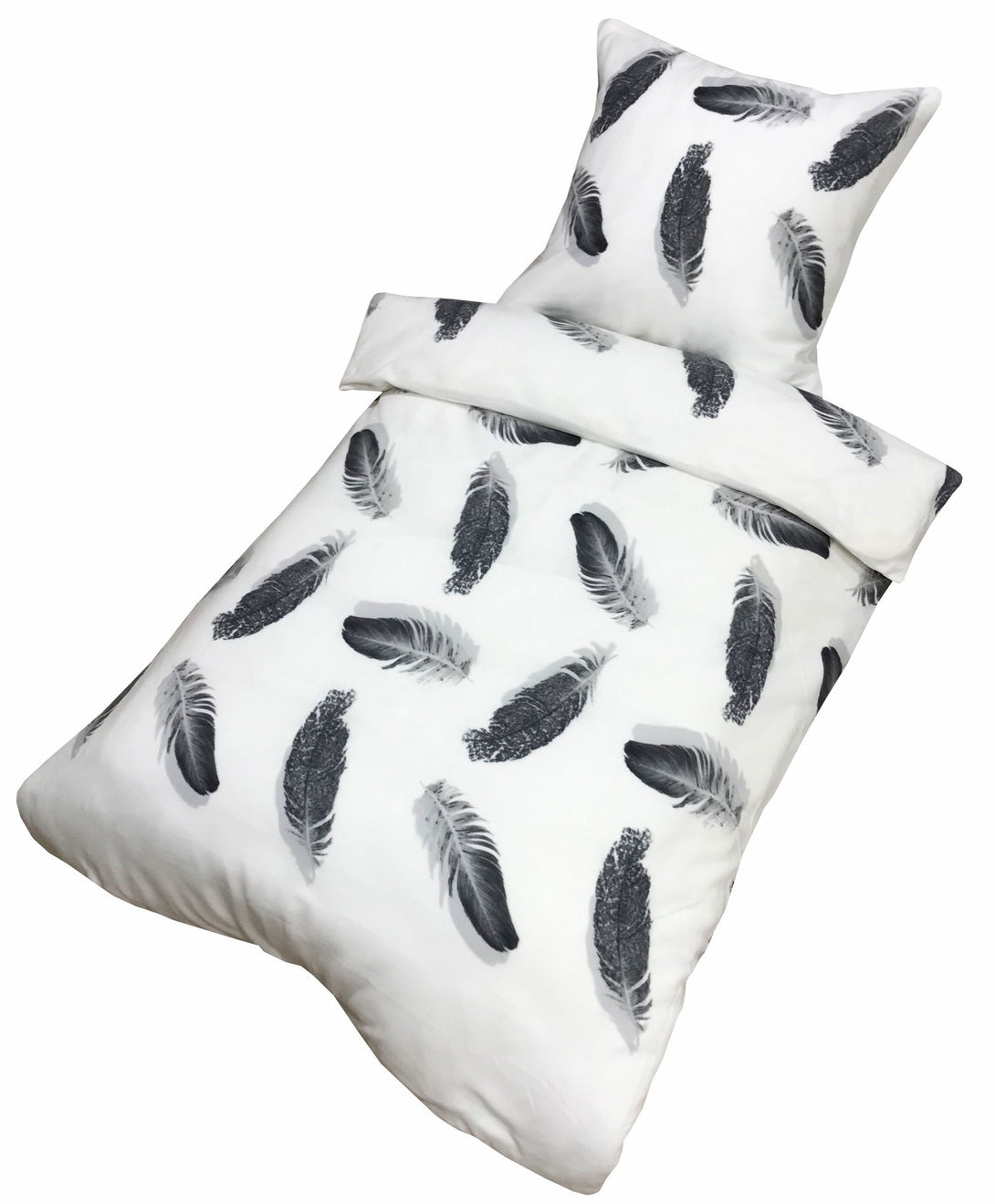 One Home Winter Bettwäsche 155x220 cm Feder schwarz weiß Übergröße Flausch Thermofleece