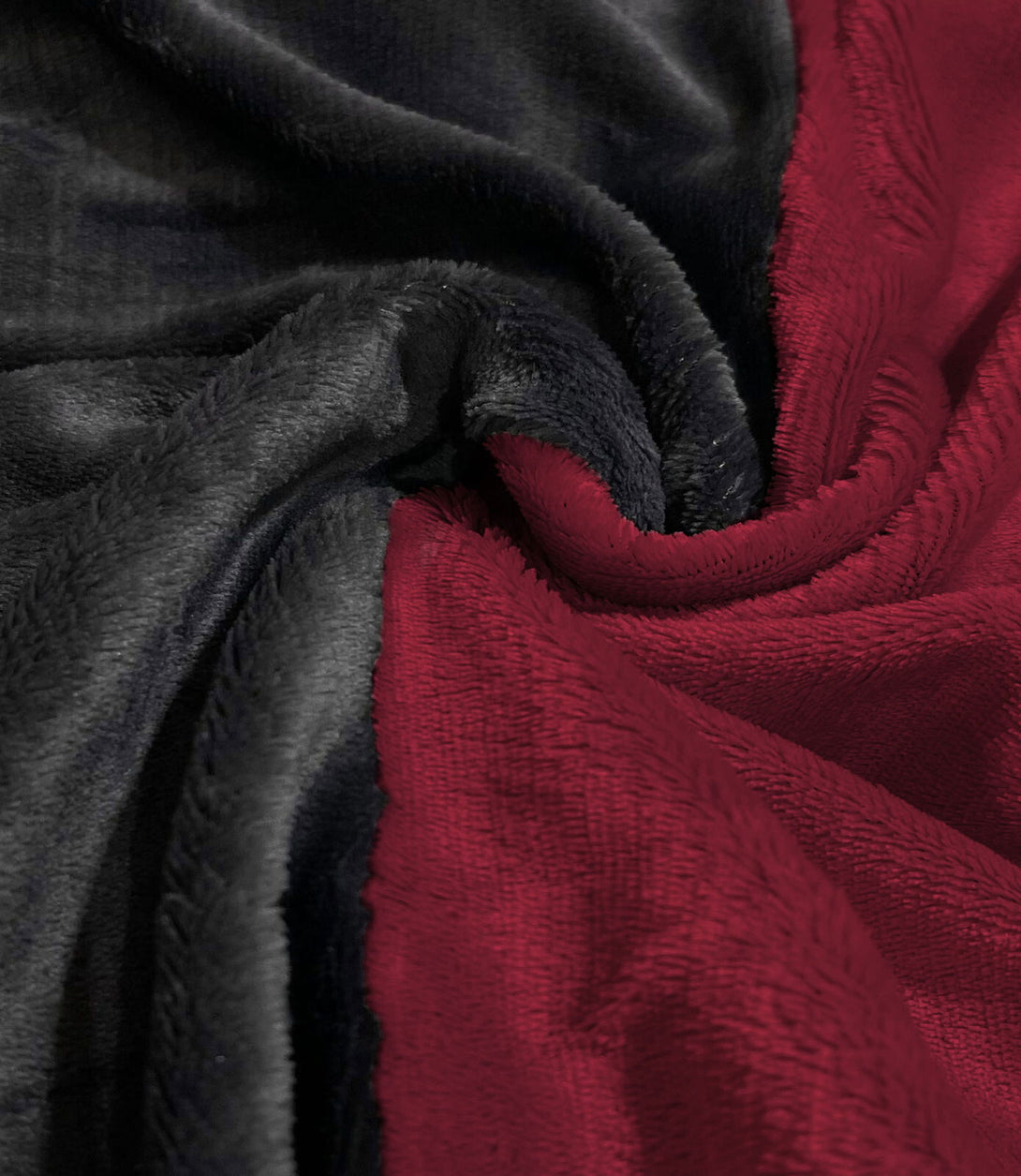 One Home Winter Bettwäsche 200x200 cm Teddy Plüsch Nicki Uni bordeaux Fleece Doppelbett