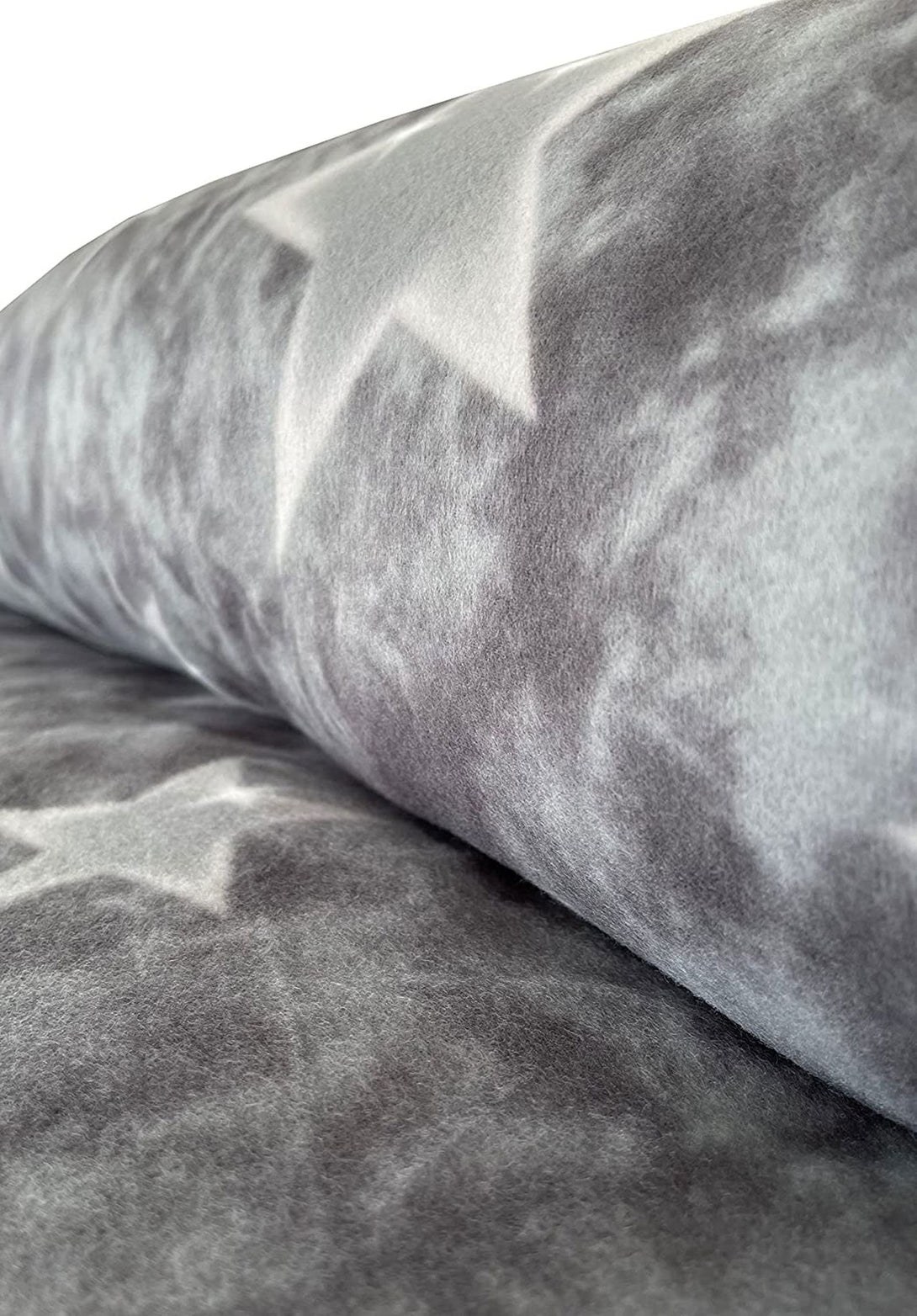 One Home Winter Bettwäsche 200x220 cm Sterne gestreift grau Flausch Warme Thermo Fleece